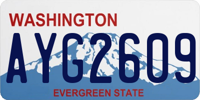 WA license plate AYG2609