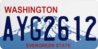 WA license plate AYG2612