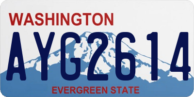 WA license plate AYG2614