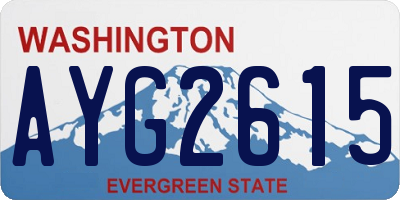 WA license plate AYG2615