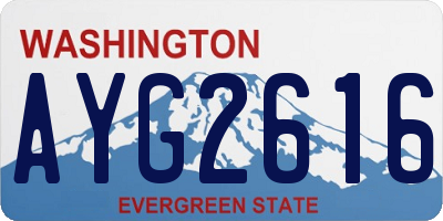 WA license plate AYG2616