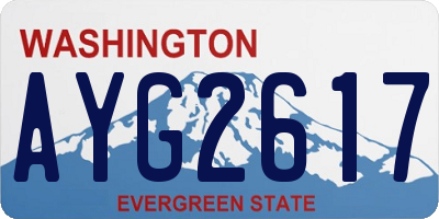 WA license plate AYG2617