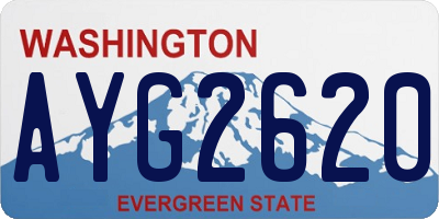 WA license plate AYG2620