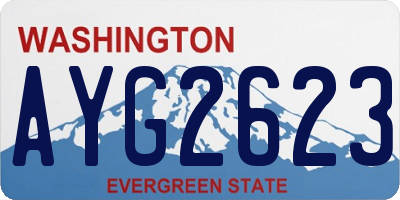 WA license plate AYG2623