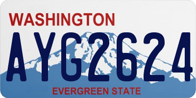 WA license plate AYG2624