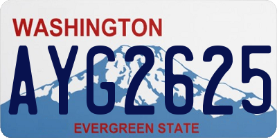 WA license plate AYG2625
