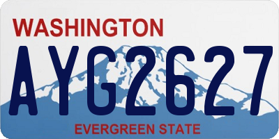 WA license plate AYG2627