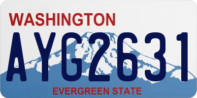 WA license plate AYG2631
