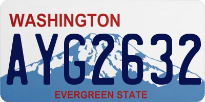 WA license plate AYG2632