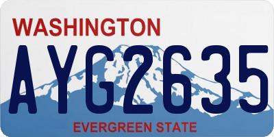 WA license plate AYG2635