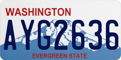 WA license plate AYG2636