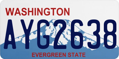 WA license plate AYG2638