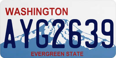 WA license plate AYG2639