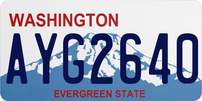 WA license plate AYG2640