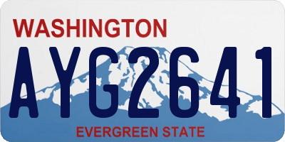 WA license plate AYG2641