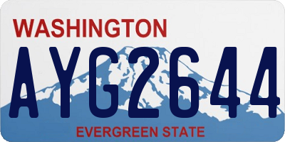 WA license plate AYG2644
