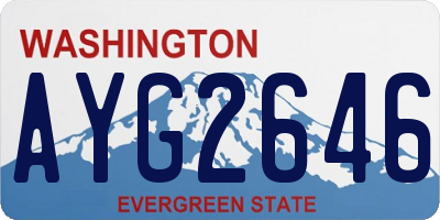 WA license plate AYG2646