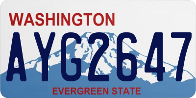 WA license plate AYG2647