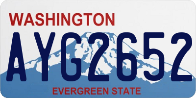 WA license plate AYG2652