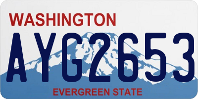 WA license plate AYG2653