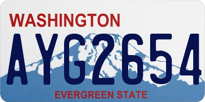 WA license plate AYG2654