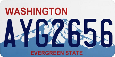 WA license plate AYG2656