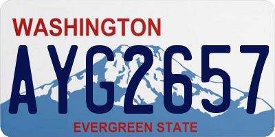 WA license plate AYG2657
