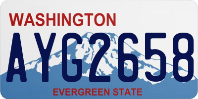 WA license plate AYG2658