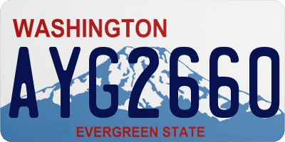 WA license plate AYG2660