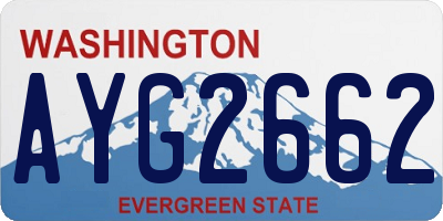 WA license plate AYG2662