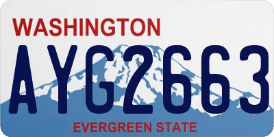 WA license plate AYG2663