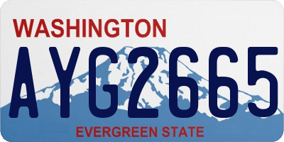 WA license plate AYG2665