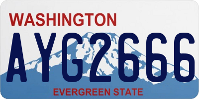 WA license plate AYG2666