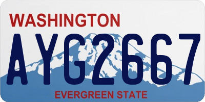 WA license plate AYG2667