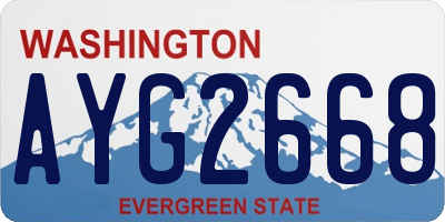 WA license plate AYG2668