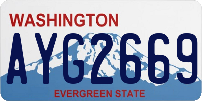 WA license plate AYG2669