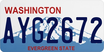 WA license plate AYG2672