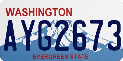 WA license plate AYG2673