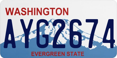 WA license plate AYG2674