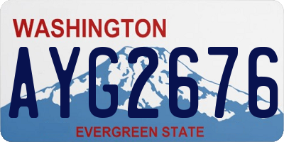 WA license plate AYG2676