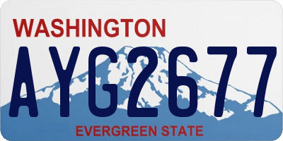 WA license plate AYG2677