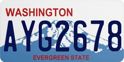 WA license plate AYG2678