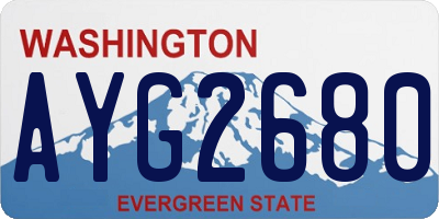 WA license plate AYG2680