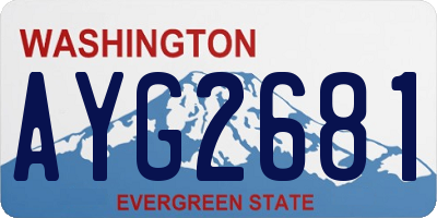 WA license plate AYG2681