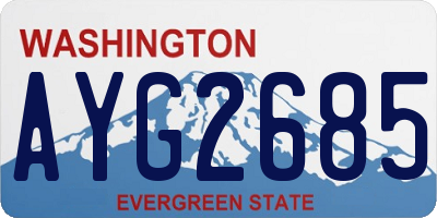 WA license plate AYG2685