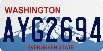 WA license plate AYG2694
