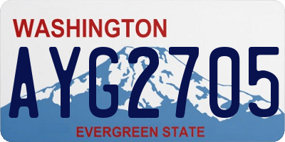 WA license plate AYG2705