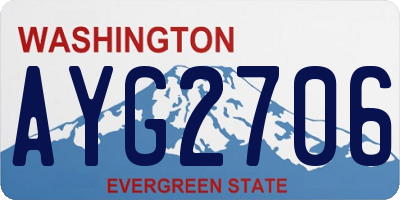 WA license plate AYG2706