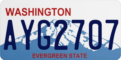 WA license plate AYG2707