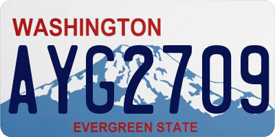 WA license plate AYG2709